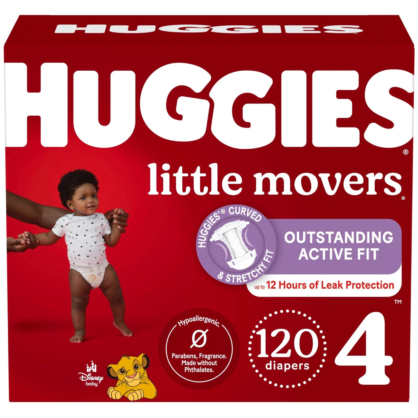 Huggies Size 4 Diapers Little Movers 22-37 lbs 120 Count