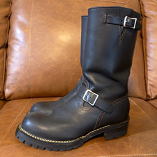 Wesco Black Leather Engineer Boots Men s 9.5D...