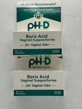 Boric Acid Vaginal Suppositories 600 mg 2 x 24ct, Best By 9/2028, FREE SHIPPING 
