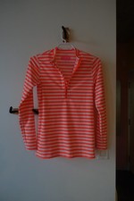 J.Crew crewcuts rashguard swim swimwear stripe neon coral long-sleeve Girls 16