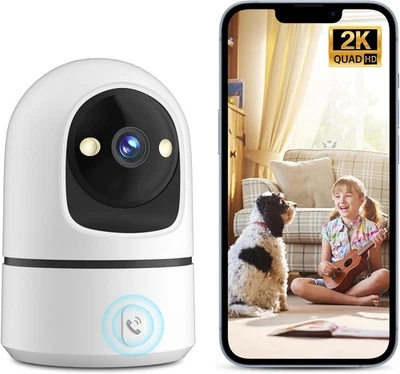 SMARTSF 2K WiFi Pet Camera Home Security Camera Indoor for Dog Cat Baby Monitor Camera