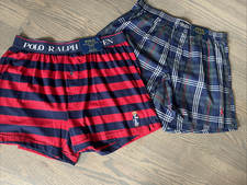 Lot 2 Polo Ralph Lauren men's multi Boxers Plaid Pony  Striped Polo Bear L
