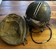 U.S. Vietnam War Helicopter Pilot Gentex Helmet 1962 With Visor And Named Bag