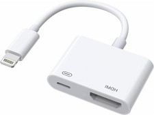 Lightning to HDMI Adapter for iPhone TV, Apple MFi Certified 1080P LWhite