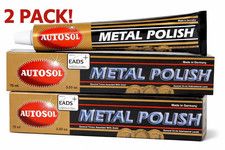 2 x Autosol Solvol Chrome Metal Polish Tube Cleaner Aluminium Brass Steel 75ml