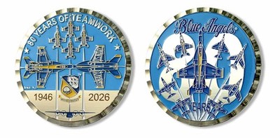 Blue Angels 2026 ~ 80 Years of Teamwork Challenge Coin
