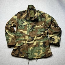 Vintage 1985 US ARMY Navy M65 Woodland Camo Field Jacket Mens Sz Medium Regular