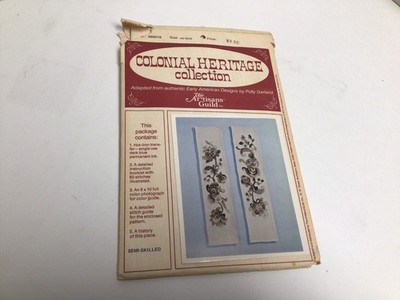 Vintage Colonial Heritage Collection The Artisans Guild Crewel Embroidery Straps