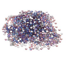 SS12/1440Pcs Glass Diamante Rhinestone, Man Made Gems, AB Light Purple