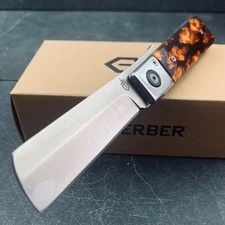 Gerber Tortoise Jukebox Extended Tang Razor Blade EDC Folding Pocket Knife NEW