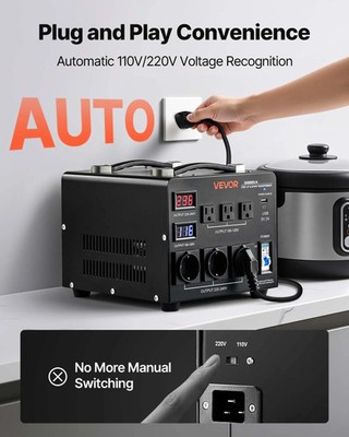 Voltage Auto Converter Transformer, 5000VA, Heavy Duty Step Up/Down Power Transf