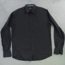 Untuckit Shirt Mens Large Tall LT Black Solid Long Sleeve Button Up