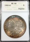 1902 O Morgan Silver Dollar MS 64 ~OLD ANACS HOLDER~  Color Toning ANACS!