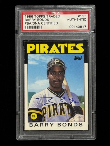Barry Bonds Signed 1986 Topps Traded #11T Pirates RC Rookie PSA/DNA ON CARD AUTO