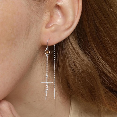 Mustard Seed Cross Earrings for Women 925 Sterling Silver Religious Faith Gifts - Picture 4 of 6