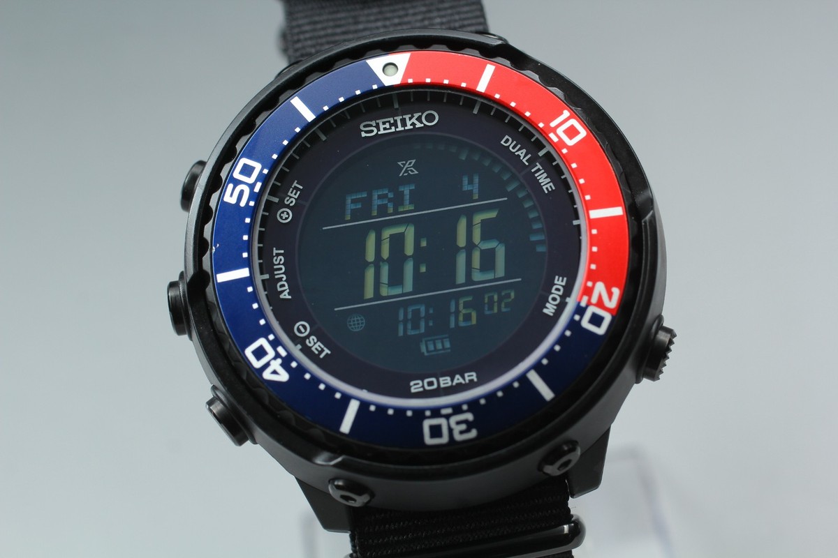 SEIKO セイコー PROSPEX ソーラー腕時計　s802-00a0 ペプシ Near MINT* Seiko Prospex S802-00A0 Pepsi Digi-Tuna Solar
