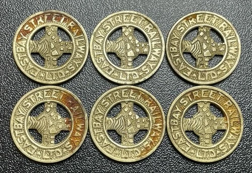 Lot of 6 Oakland, California - Eastbay Street Railways LTD Transit Token - product listing photo