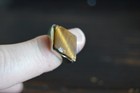 Vintage Cat's Tiger Eye Gemstone Ring Metal Band Small Women's MCM *CHIPS