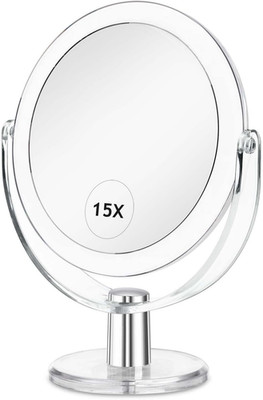 Vanity Makeup Mirror with Stand, 1X/15X Magnification Double Sided 360 Degree Sw