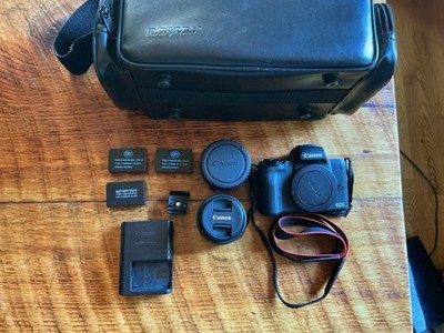 Canon EOS M50 Camera With EF-M 15-45mm 3.5-6.3 IS STM Lens, Lens Adapter, 4 Batt