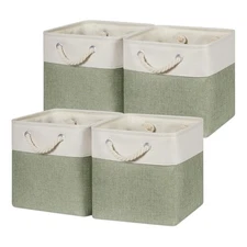 Cube for Shelves 11 Inch Bin 4Pack Fabric Storage Baskets for Organizing Toys...
