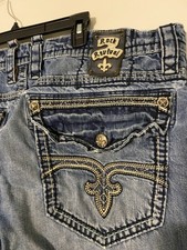 Rock Revival Men  s Lemly Straight Leg Jeans, Men's Size 42 actual 40x28.5 