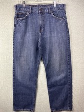 Calvin Klein Jeans Mens 36 Relaxed Straight Leg Denim Blue Dark Wash Classic