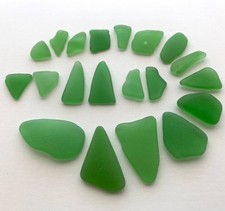 20 pc Sea Glass JQ Frosted Seaglass Green Beach Jewelry 3 pr Earring Surf Tumble