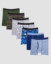 Hanes Boys 7-Pack Boxer Briefs ComfortSoft Dyed ComfortSoft Waistband Assorted
