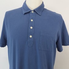 Brooks Brothers 1818 Polo Shirt Men's XL Slim Fit Solid Blue Red Logo Cotton