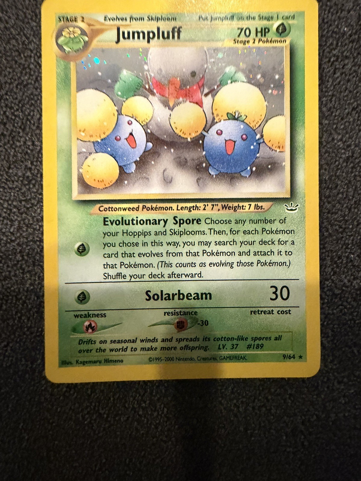 Pokemon Jumpluff 9/64 Rare Neo Revelation Pokemon Unlimited Holo 