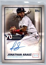 Jonathan Arauz 70YA-JAR 2021 Topps 70 Years of Baseball Autographs Red Sox Card
