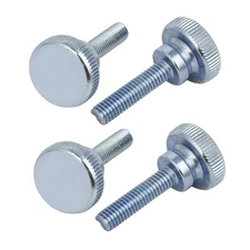 M6x25mm Flat Knurled Head Fully Threaded Thumb Screws Bolts Fastener 4pcs