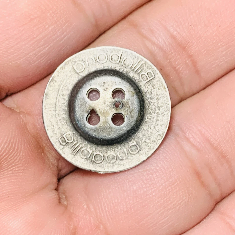 Vintage Billabong 4 Hole Silver Gray Button Metal Single Replacement Crafting - Image 2 of 2
