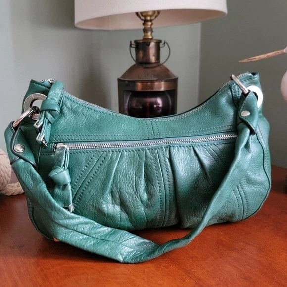 Hobo pequeño de cuero verde B Makowsky #A201679 Foto 2 de 4