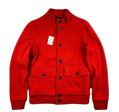 Caruso Red Button Front Wool Blend Sweater Size Mens 40R NWT