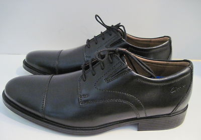 Clarks Collection Black Leather Cap Toe Extreme Comfort