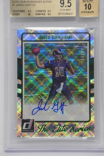 Donruss Elite Series Rookie Autos #1 2016 RK Jared Goff/25 Lions GS 9,5 gema como nueva - Imagen 3 de 8