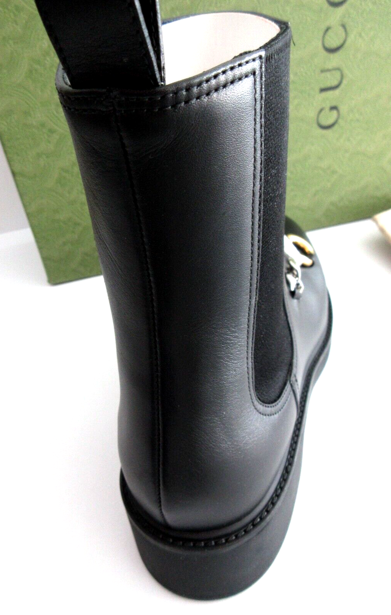 GUCCI LEATHER CHELSEA WOMEN'S BOOTS BOOTIES in black 10 40.5