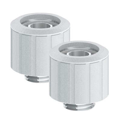Bitspower Artemis Fitting CC3 For ID 3/8'' OD 5/8'' Tube, Sandblast Silver, 2pk