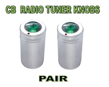 CB Radio  Tune Knob SET (PAIR)  w/ Green Jewels chrome