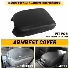 Fits 2010-2019 Ford Taurus Leather Center Console Lid Armrest Cover Stone Black