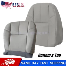 For 2007-2014 Chevy Silverado GMC Sierra Leather Seat Cover Bottom-Top Gray 833