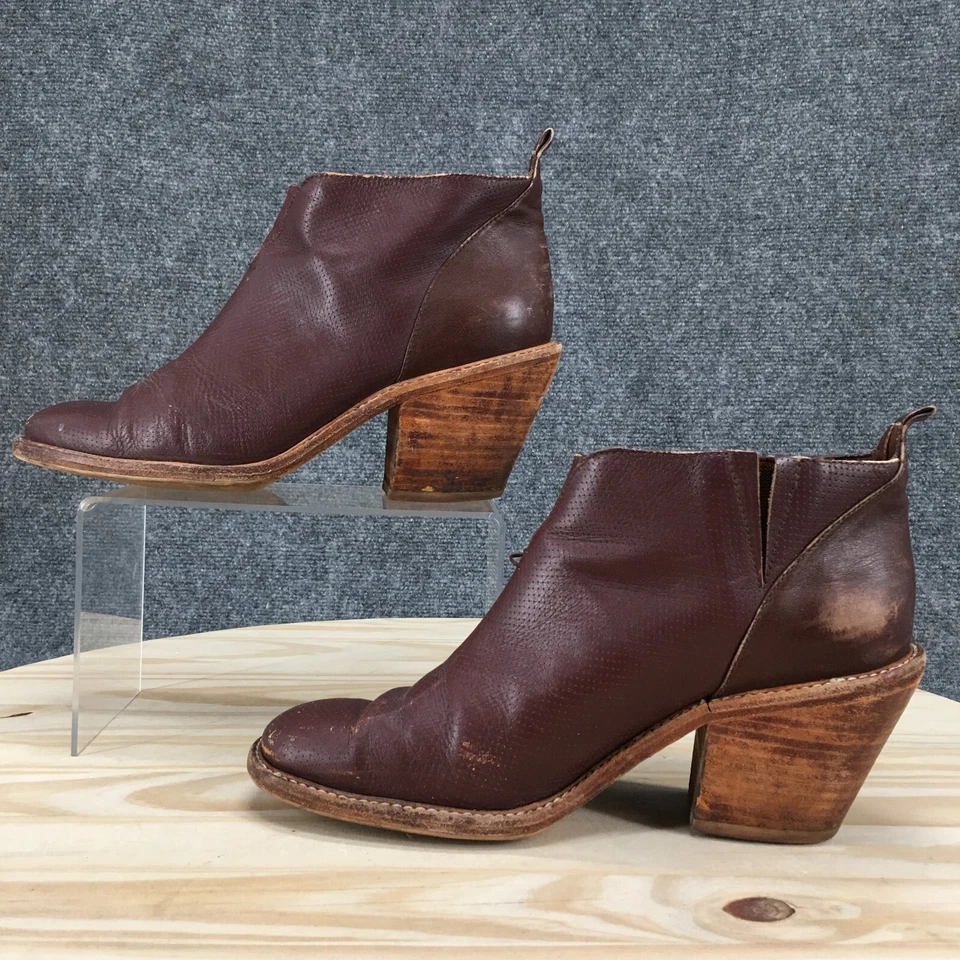 Rachel Comey Mars Botas Mujer 9 Marrón Cuero Tobillo Botín Cremallera Lateral Tacones Foto 2 de 4