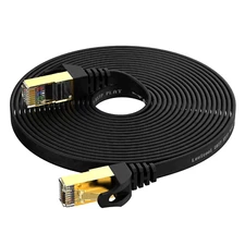 Lovicool Cat7 Ethernet Cable 15Ft, CAT 7 Flat Internet Patch Cord for Router, Mo