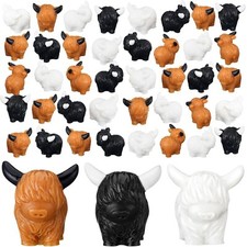 60 Pcs Mini Highland Cow Figurine Resin Highland Cow Statues Tiny Highland Co...