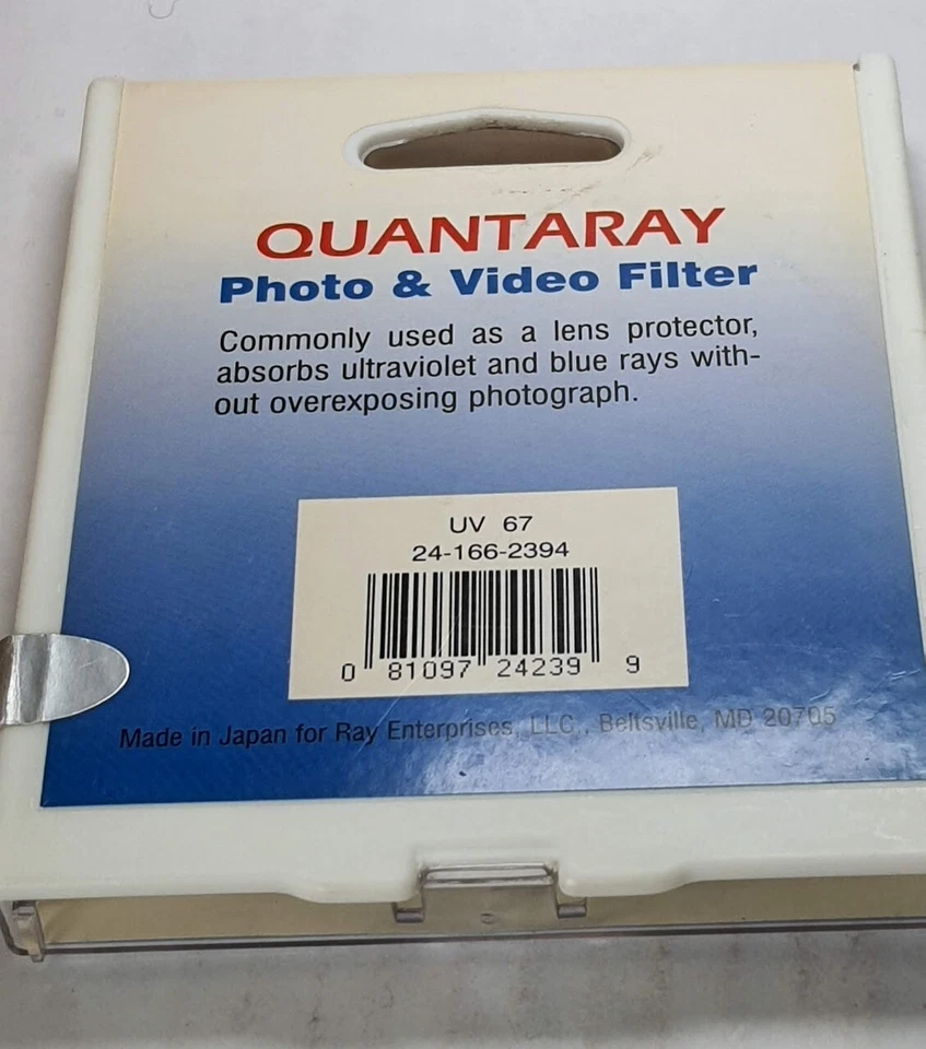 Genuine 67mm UV Guard Protector Safety Glass Lens Filter 67 mm Quantaray - Image 2 of 2