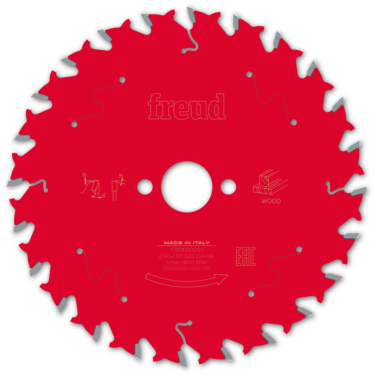 Freud F03FS09667 Wood Circular Saw Blade 140mm x 20mm x 1.8mm x 24T