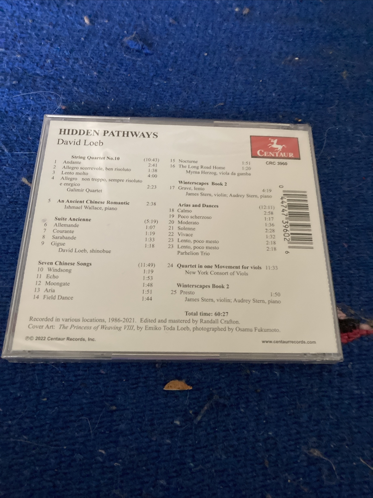 Hidden Pathways by Loeb / Wallace / Galimir Quartet (CD, 2022) for sale