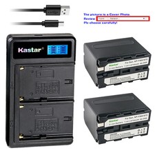 Kastar Battery LCD Dual Charger for NP-F970 Sony CCD-TR717 CCD-TR718 CCD-TR728